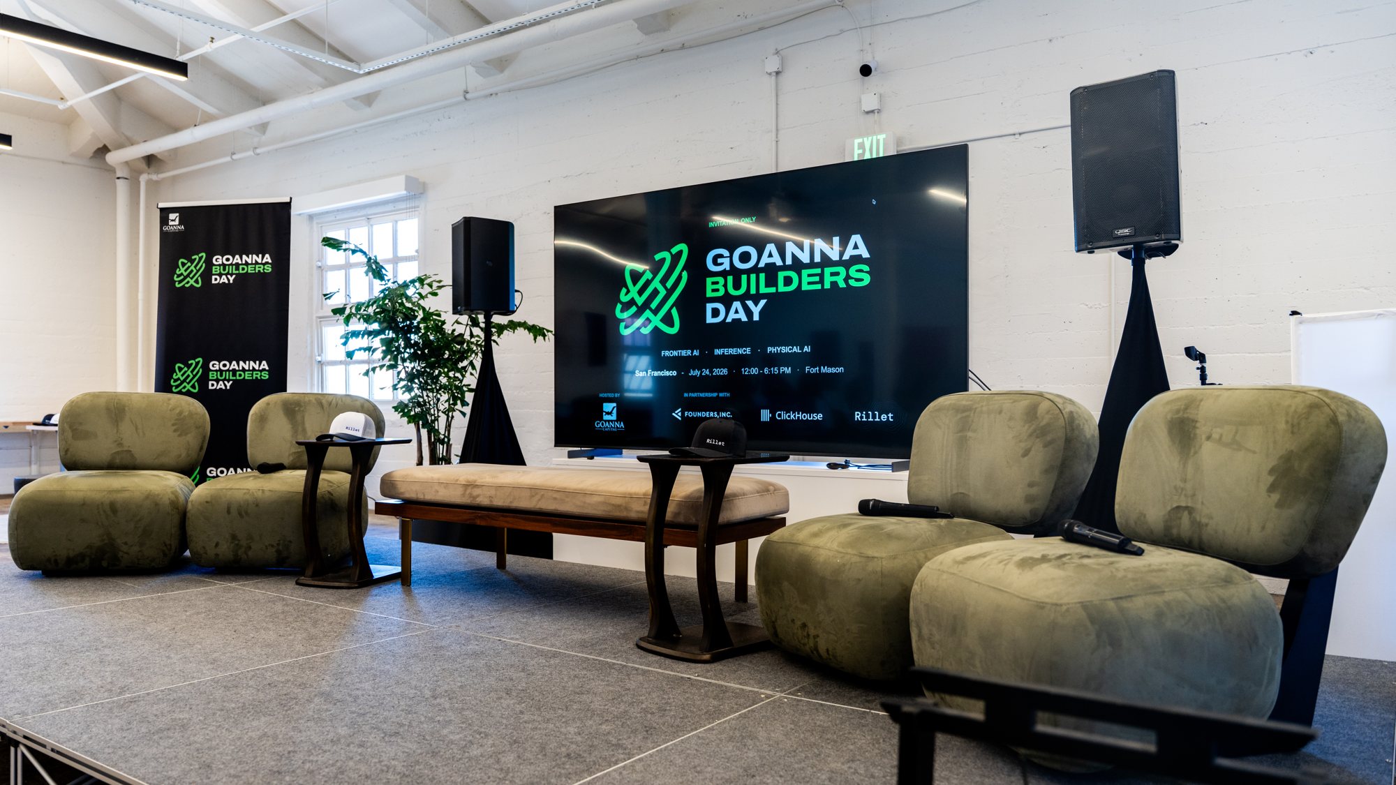 The Goanna Builders Day 2026 stage at Fort Mason